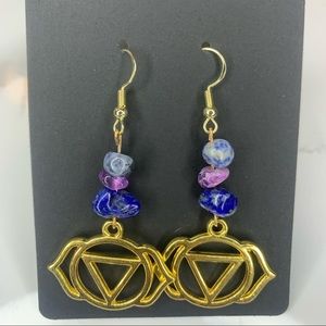 Gold Third Eye Chakra Earrings